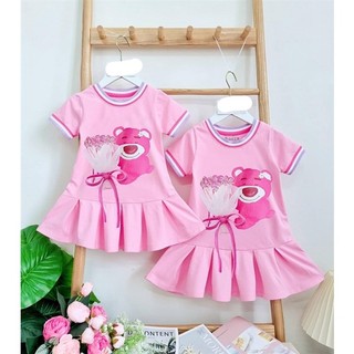 Váy thun Gấu dâu- Hồng zunkids