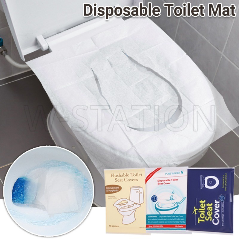 10 cái ngoài trời di động giấy dùng một lần nắp ghế / nước hòa tan phân hủy an toàn nhà vệ sinh / du lịch cắm trại khách sạn phụ kiện phòng tắm