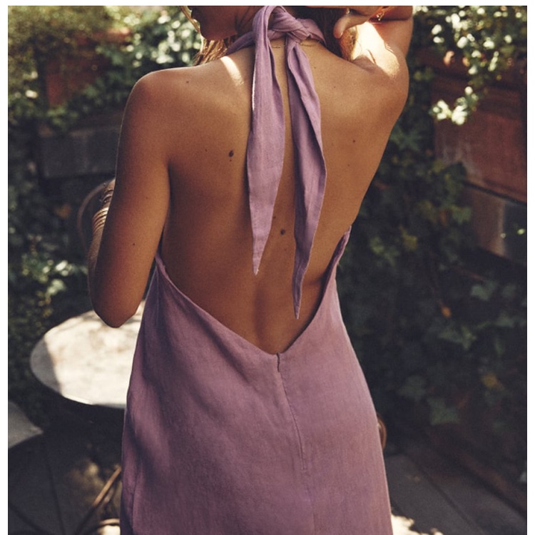 Zara mùa hè mới thanh lịch nút chéo bướm thắt lưng treo cổ váy 4786326