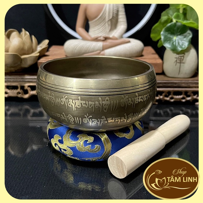 Chuông xoay, chuông đồng tụng kinh, chuông xoay nepal, (Tặng dùi, vòng đệm)- Bảo Ngọc Tâm Linh