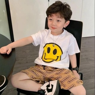 Bộ cotton bé trai mặt cười LD2319