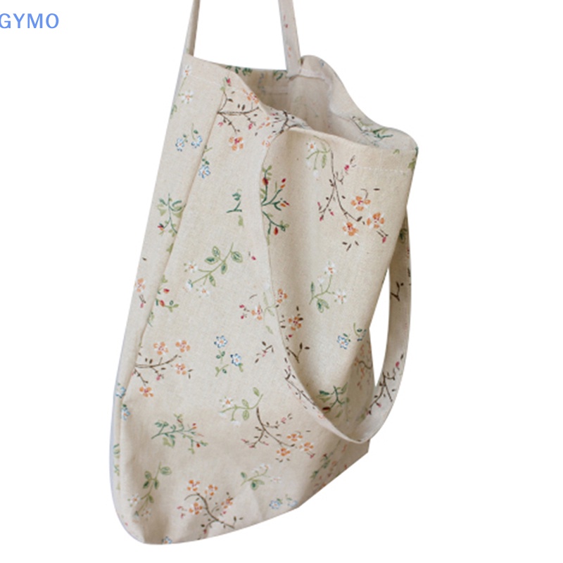 [cxgymo] Phụ nữ vintage cotton linen shoulder bag mua sắm bãi biển du lịch tote túi xách hdy