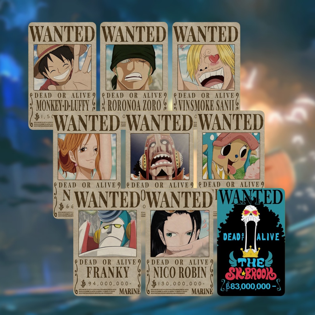 Sticker Dán Thẻ ATM Poster Truy Nã One Piece - Miếng Dán ATM - Skin Card - Chất Liệu Chống Xước - Chống Nước