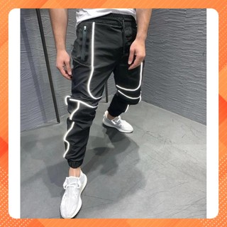 Quần JOGGER KAKI LINE PHẢN QUANG RF In Black Unisex