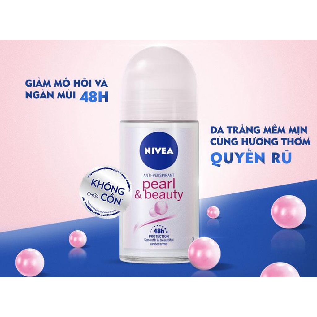 Lăn ngăn mùi Nivea Pearl And Beauty - Ngọc trai quyến rũ cho phái đẹp 50ml