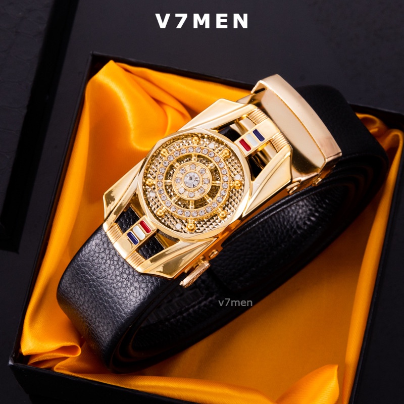 Thắt Lưng Da Nam Khóa Tự Động Cao Cấp Dây Nịt Nam Mặt Xoay Chính Hãng , Phong Cách Hàn Quốc