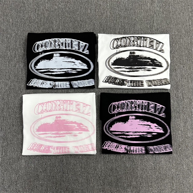 Corteiz alcatraz phantom monogram in ukdrill cotton loose crewneck trend drip short sleeve t-shirt