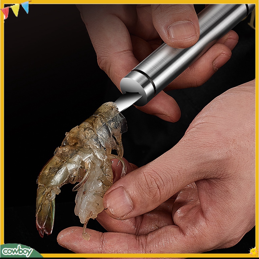<cowboy> Shrimp line cutter non-slip fast cleaning sharpen blade anti-deform rust-resistant shrimp peeler for kitchen