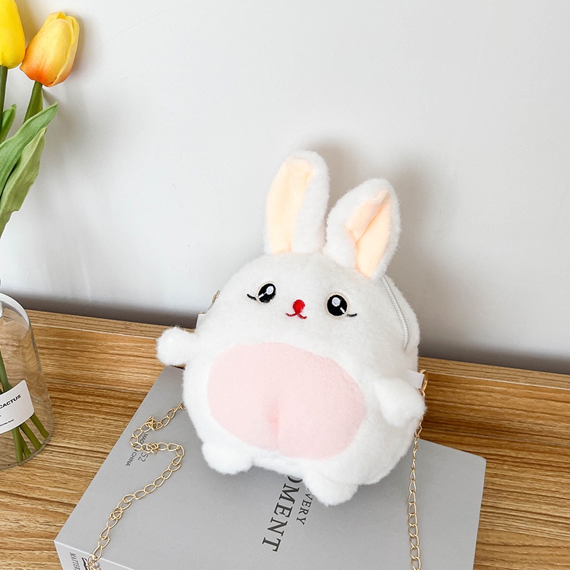 Dễ thương panda rabbit chain messenger bag nữ tính trái tim học sinh trẻ em túi đeo vai sang trọng lấy máy búp bê