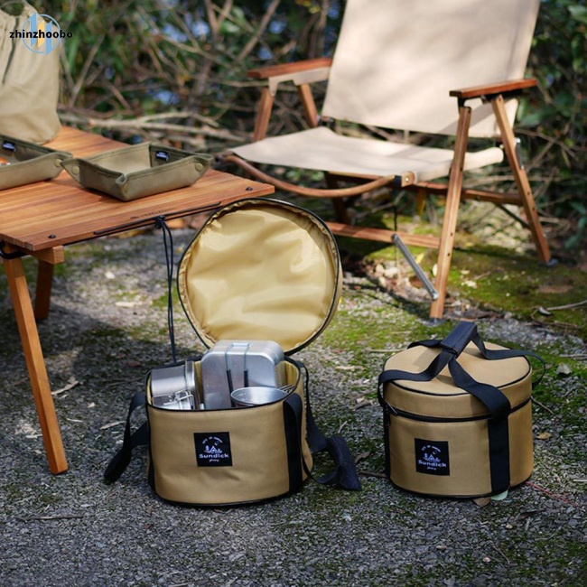 Zhin outdoor portable picnic bag anti-collision oxford cloth cookware bộ đồ ăn túi lưu trữ túi xách có tay cầm