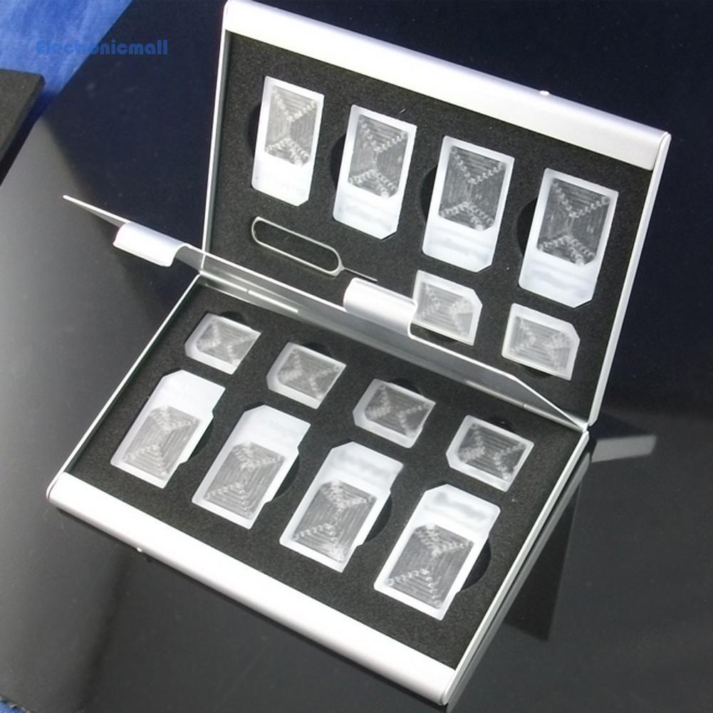 Hộp Nhôm eva Chống Tĩnh Điện Đựng Thẻ Nhớ micro sim tf sd 15 / 12 / 6 Khe Cắm