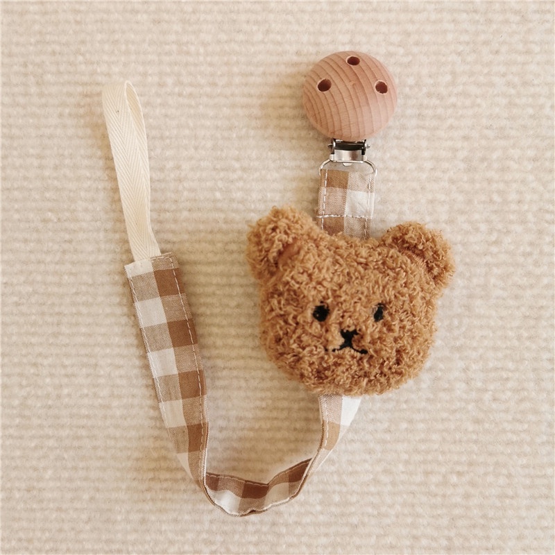 Korea korea bear head baby pacifier clip anti-drop rope baby pacifier chain