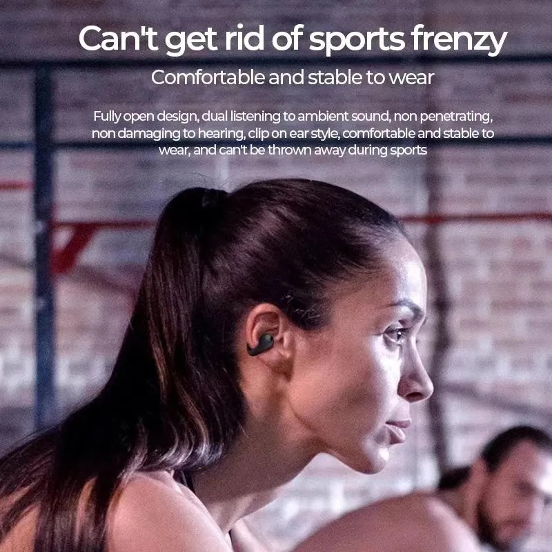 Tai nghe dẫn truyền xương tws mới, tai nghe nhét tai bluetooth không dây, âm thanh nổi thiết kế kẹp tai, tai nghe thể thao có micrô