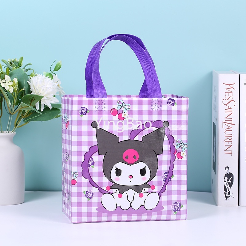 Anime kuromi storage bags kawaii sanrio mymelody cinnamoroll nhật bản cartoon gift túi non-woven bags shopping tote bags