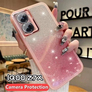 Iqoo z7x iqooz7x 5g 2023 vỏ lấp lánh sang trọng cho iqoo z7x iqooz7x z7 x 5g 2023 vỏ điện thoại trong suốt bằng silicon mềm bảo vệ ống kính máy ảnh ốp lưng chống va đập
