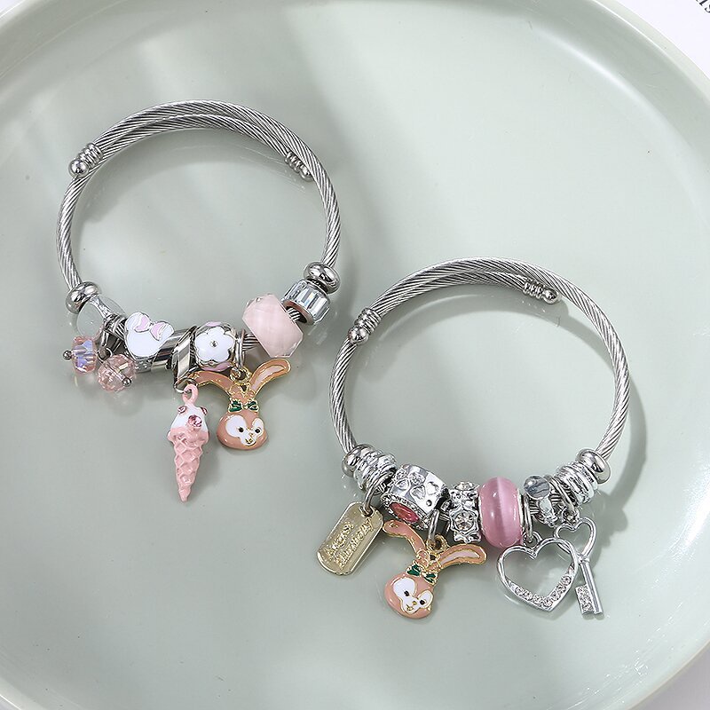 Mới nhỏ tươi pha lê dễ thương thỏ cá tính panjia phong cách sen sinh viên bạn gái vòng tay vòng tay vòng tay nữ