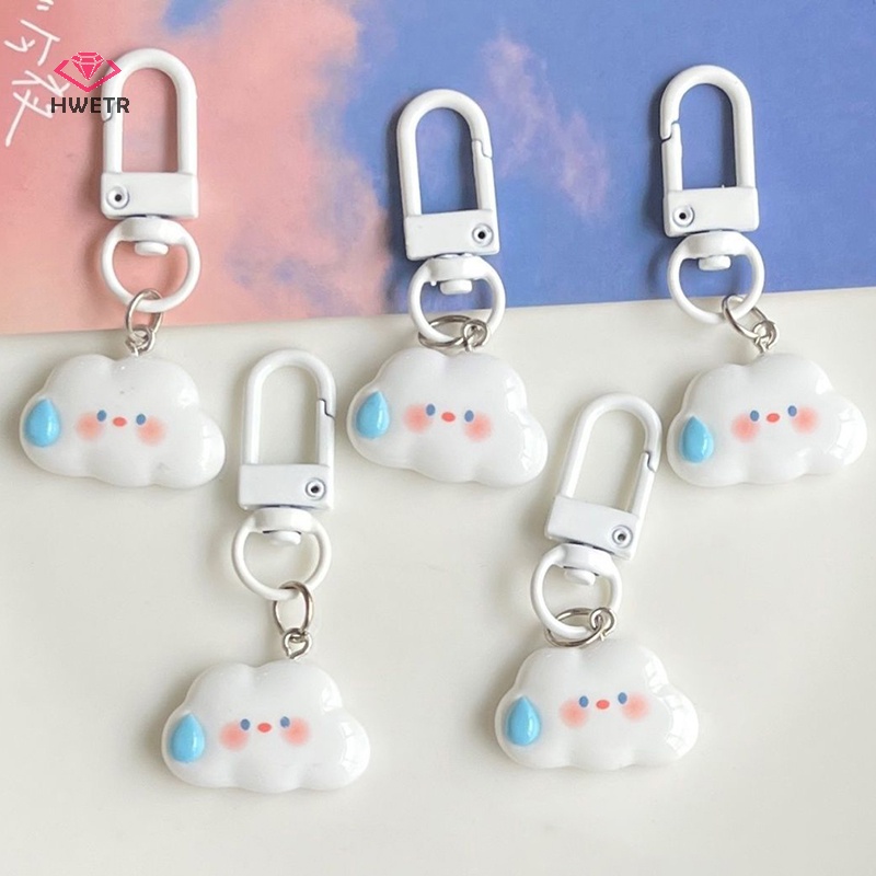 Móc khóa đám mây HWETR dễ thương phong cách thời trang treo chìa khóa ô tô/ túi xách sáng tạo cho nữ
