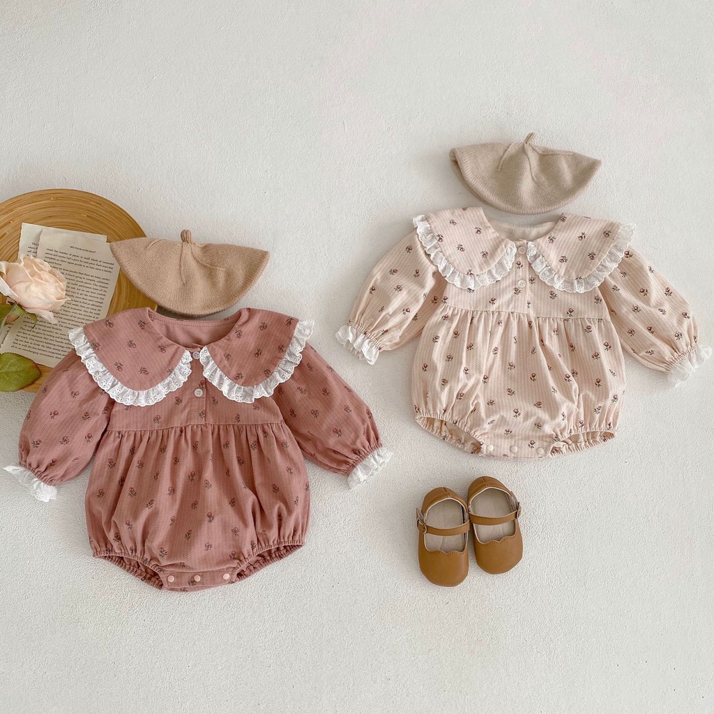 Baby onesies sơ sinh rompers cô gái dài tay one-pieces trẻ em áo liền quần trẻ sơ sinh bodysuit cô gái ngọt ngào quần áo trẻ em mỏng 2933
