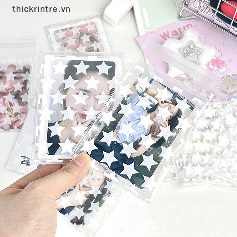 Thi 50 cái / gói trong suốt star self-adhesive opp bag kpop idol photo cards túi lưu trữ bảo vệ photocard card sleeves vn