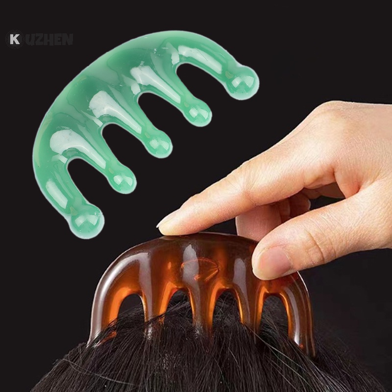 Kuzhen 1 cái lược massage răng rộng mặt cơ thể bột màu scraper da đầu kinh tuyến thư giãn nóng