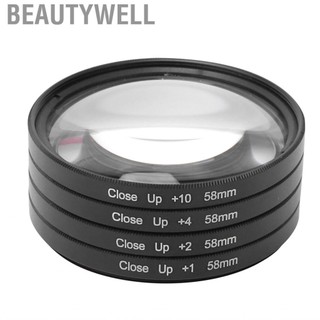 Beautywell Kính Quang Học Cận Cảnh Macro +1 +2 +4 +10 Bộ Lọc Ống Kính 58mm Dành Cho Máy Ảnh