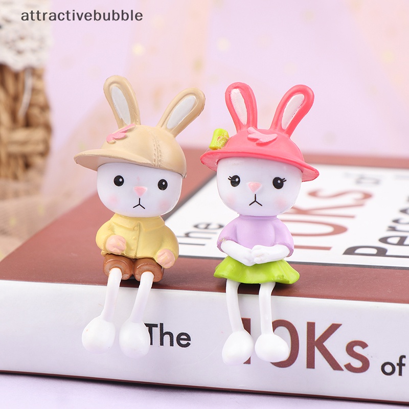 Atvn nhựa dễ thương chân dài thỏ trang trí cảnh quan thu nhỏ tượng nhỏ trang trí nội thất martijn