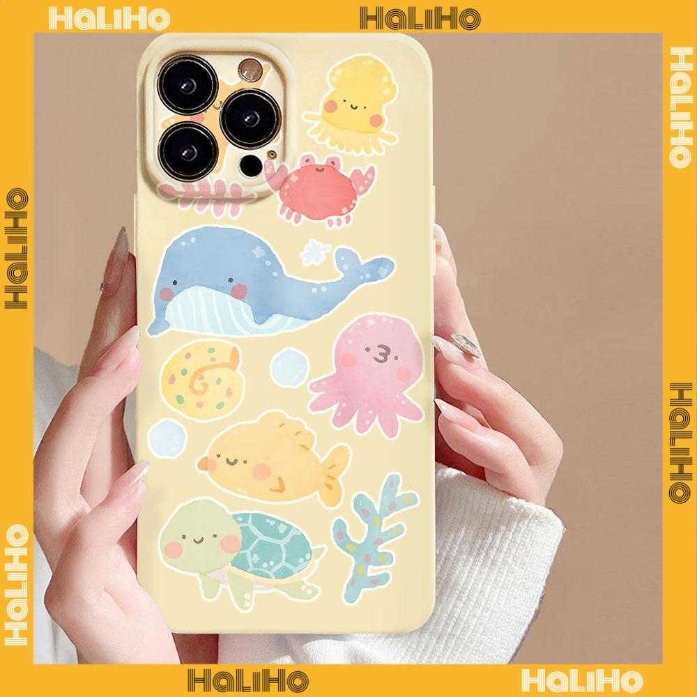Ốp lưng iPhone 11 Ốp Lưng iPhone TPU Màu Vàng Jelly Ốp Chống Sốc Camera Bảo Vệ Camera Cá Voi Đại Dương Dễ Thương Tương thích với iPhone 14 Pro max 13 Pro max 12 Pro Max xr xs 7Plus 8Plus