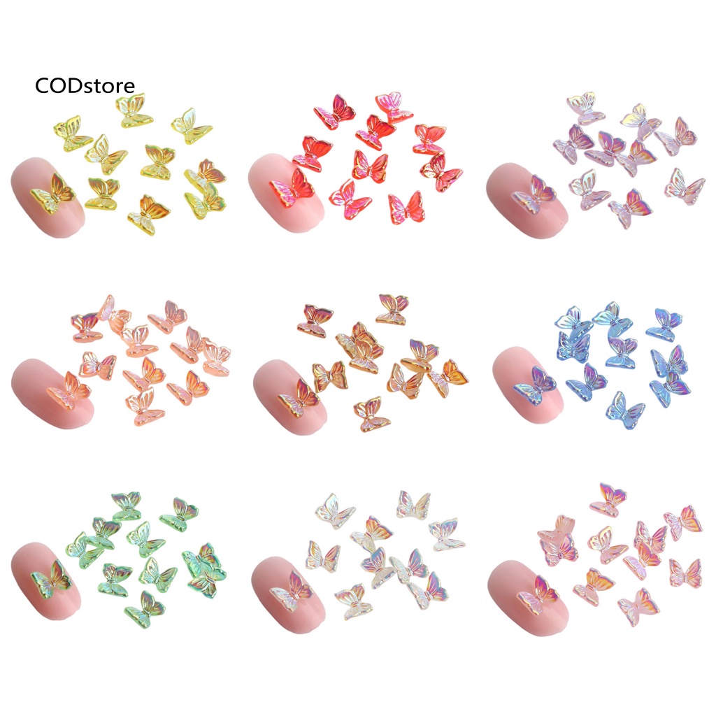 Kdc 100 cái đồ trang trí móng tay bằng nhựa cho tiệm làm móng tay bướm 3d trang trí làm móng tay ứng dụng rộng rãi