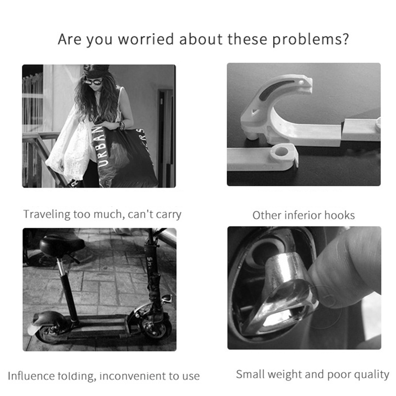 Set 2 Móc Treo Túi Nhôm Màu Đỏ Và Trắng Đen Dành Cho Xe Scooter Điện Ninebot Max G30