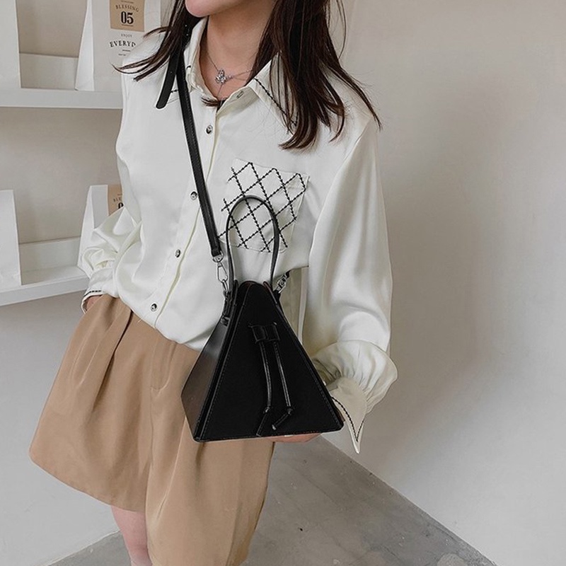 Túi Đeo Chéo Hình Tam Giác Ba Chiều Màu Kẹo Cá Tính Thời Trang