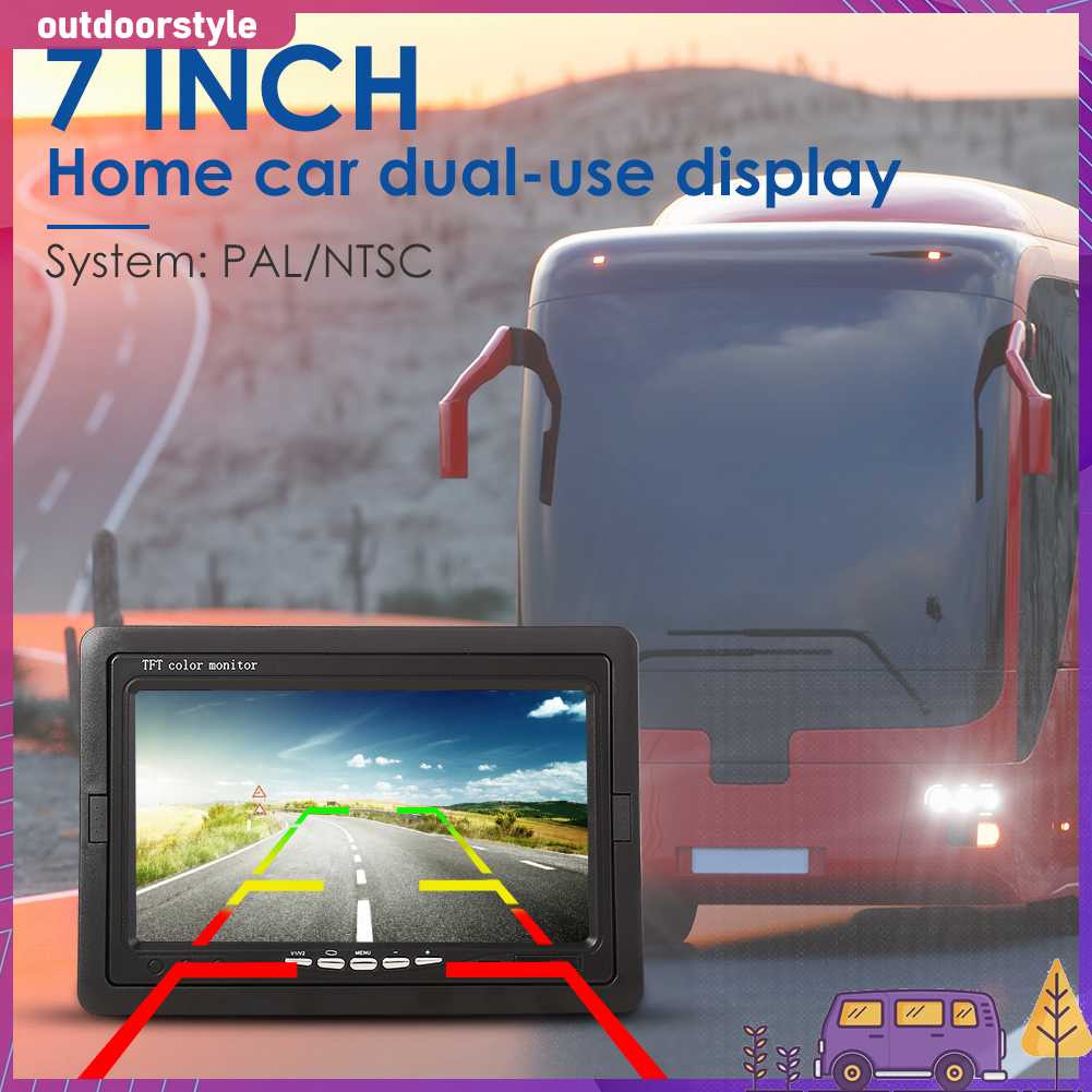 Màn Hình Tft Lcd 7 Inch Gắn Kính Chiếu Hậu Xe Hơi