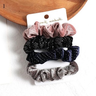 Set 4-6 Dây Cột Tóc Màu Trơn Đơn Giản Dành Cho Nữ
