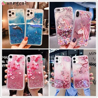 Ốp điện thoại Samsung Galaxy A54 A34 A33 A24 A04 A04e 4G 5G Liquid Quicksand Pink Unicorn Flower Whale Shiny Glitter Bling Phim hoạt hình dễ thương Vỏ mềm sang trọng