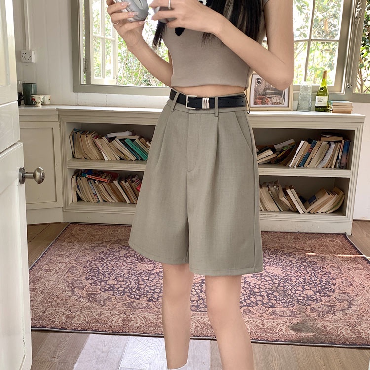 Quần Short Nữ Màu Trơn Phong Cách Hàn Quốc Mới