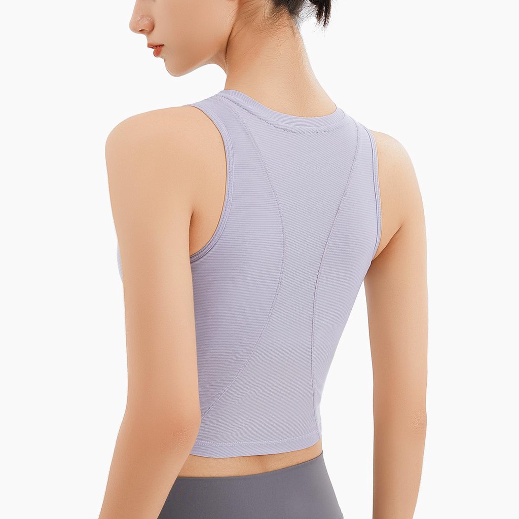 Áo Thun Thể Thao Sát Nách Có Đệm Ngực Chống Sốc Thoáng Khí Khô Nhanh Cho Nữ