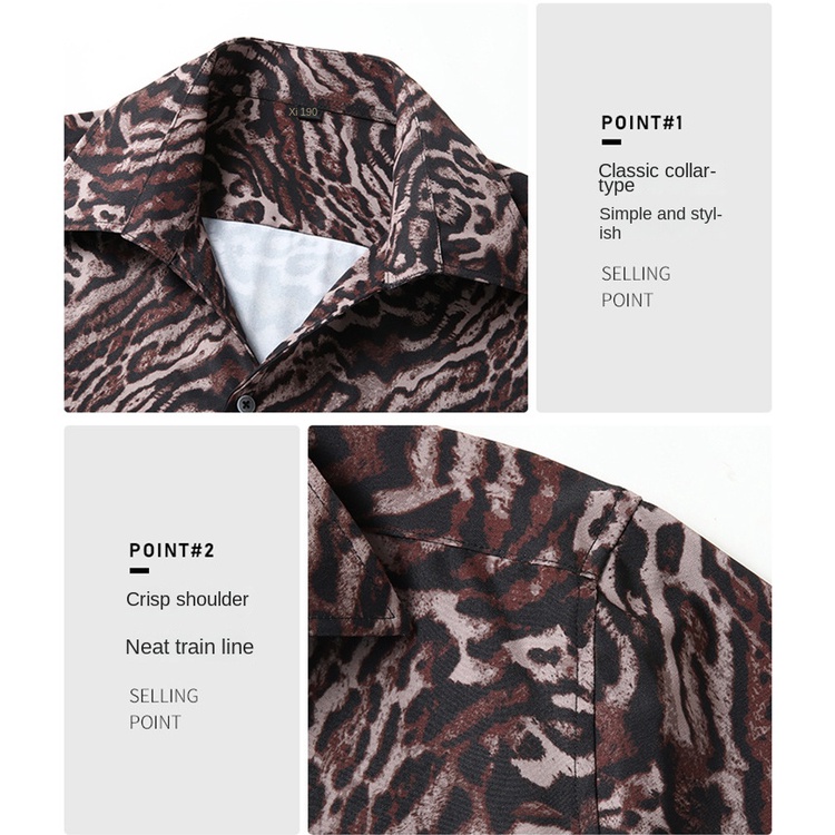 Áo Sơ Mi Tay Dài Oversize Họa Tiết Da Báo / Ngựa Vằn Kích Thước 60-175KG PLUS