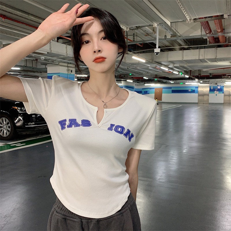 NRVP Áo Thun Tay Ngắn In Họa Tiết Phong Cách Hàn Quốc Mới Cho Nữ