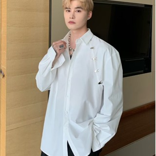 Áo sơ mi nam nữ tay dài unisex dáng rộng màu sắc rắn tinh khiết phong cách Hàn Quốc 2025 cặp đôi fashion mùa hè trắng đen form rộng simple đáng yêu đẹp áo kiểu áo có cổ nature chất lượng cao new top Vải lụa cao cấp