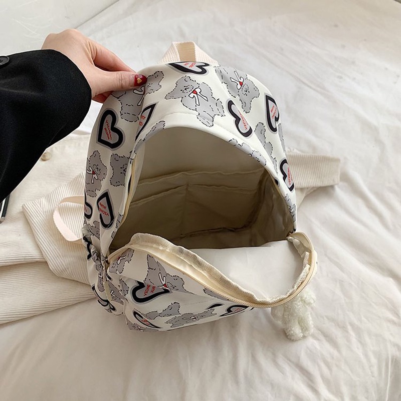 Ba Lô Họa Tiết Trái Tim Thoáng Khí Sức Chứa Lớn Phong Cách harajuku Hàn Quốc Cho Nữ