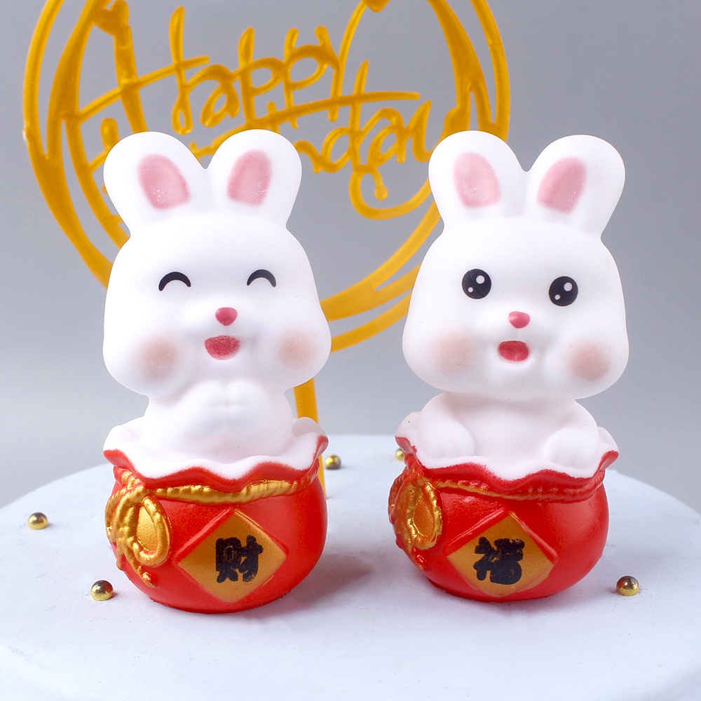 Bao Lì Xì Năm Mới 2023 Hình Thỏ May Mắn 8VVO Bằng Vinyl Trang Trí Bánh Kem