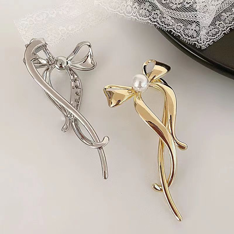 Kẹp TóC HìNh Nơ PhốI HạT NgọC Trai Giả ThờI Trang Cho Nữ