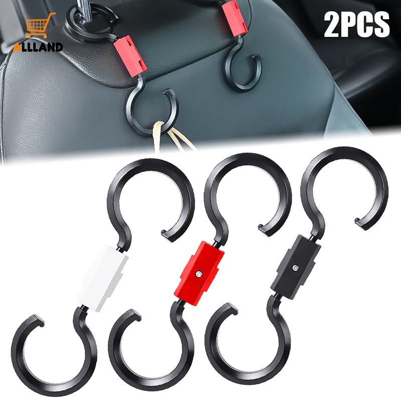 Bộ 2 Móc Treo Đồ Hình Chữ S Bằng ABS Xoay 360 Độ Tiện Dụng Cho Xe Hơi