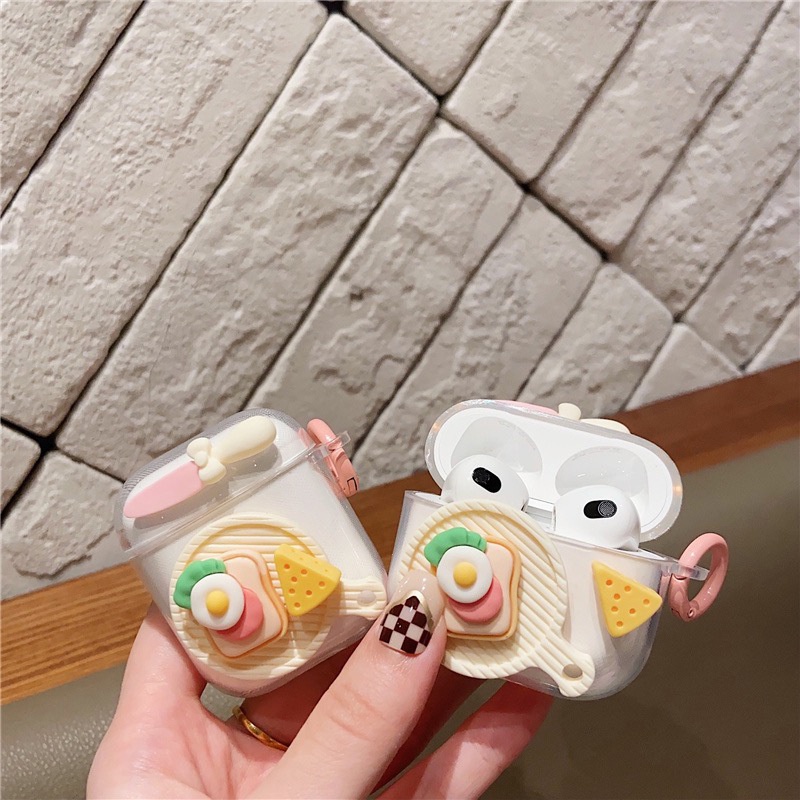 Vỏ Bảo Vệ Hộp Sạc Tai Nghe AirPods Pro 2nd 1 2 3 Hình Miếng Bánh Sandwich Phô Mai Dễ Thương