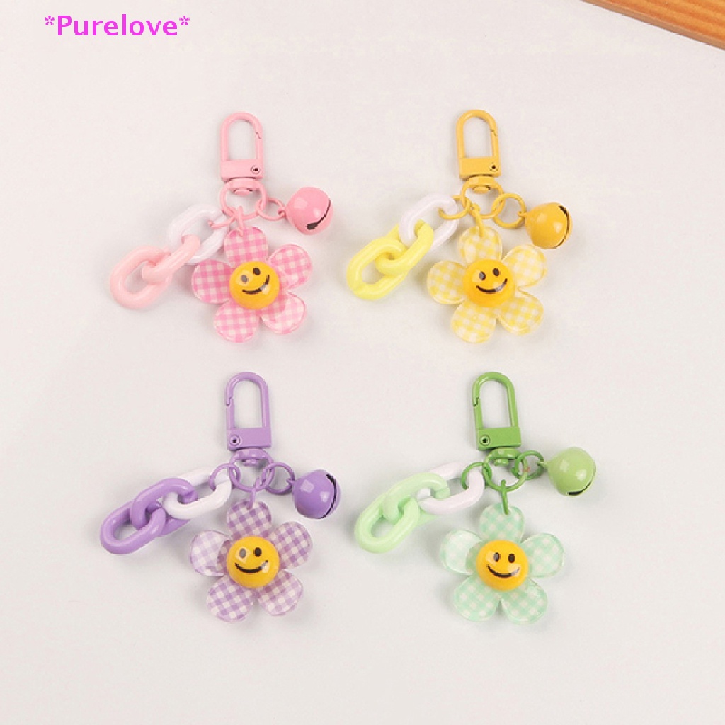 1 Móc Khóa Ba Lô Hình Hoa Mặt Cười Nhiều Màu Sắc Dễ Thương Cho Nữ Mới