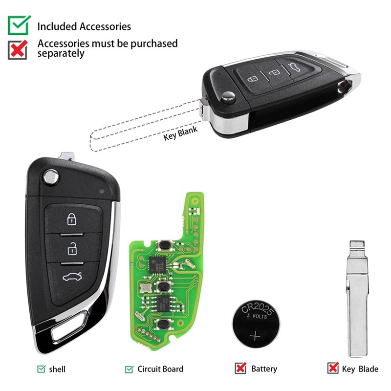 Chìa Khóa Điều Khiển Từ Xa Xhorse XKKF03EN 3 Nút Cho Xe Lexus VVDI