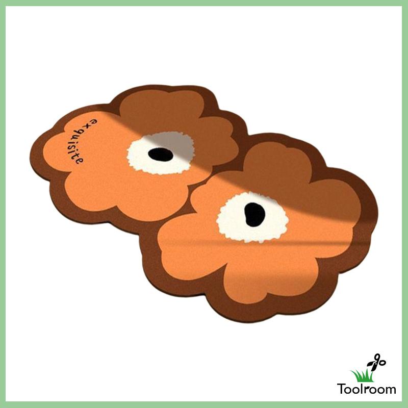 Thảm Chùi Chân Họa Tiết Bông Hoa Đôi Tiện Dụng Cho Nhà Bếp