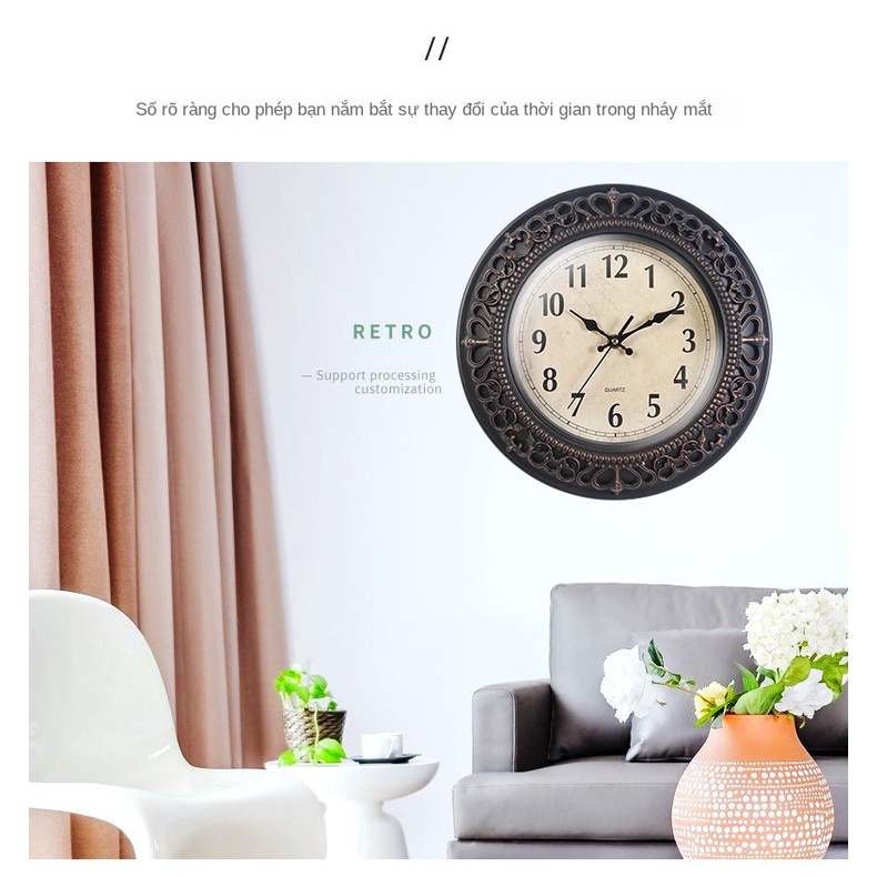 Đồng hồ treo tường decor, Đồng hồ dán tường,Đồng hồ treo tường thiết kế mặt tròn,Dạng Tròn Phong Cách Châu Âu,đồng hồ treo tường dạ quang