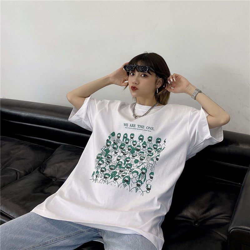 Áo Thun Nữ Ngắn Tay In Chữ Phong Cách Hàn Quốc Mới