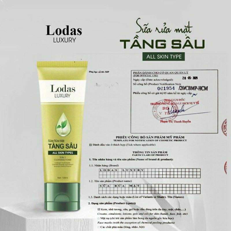 Sữa rửa mặt tầng sâu Đan thy hàng công ty