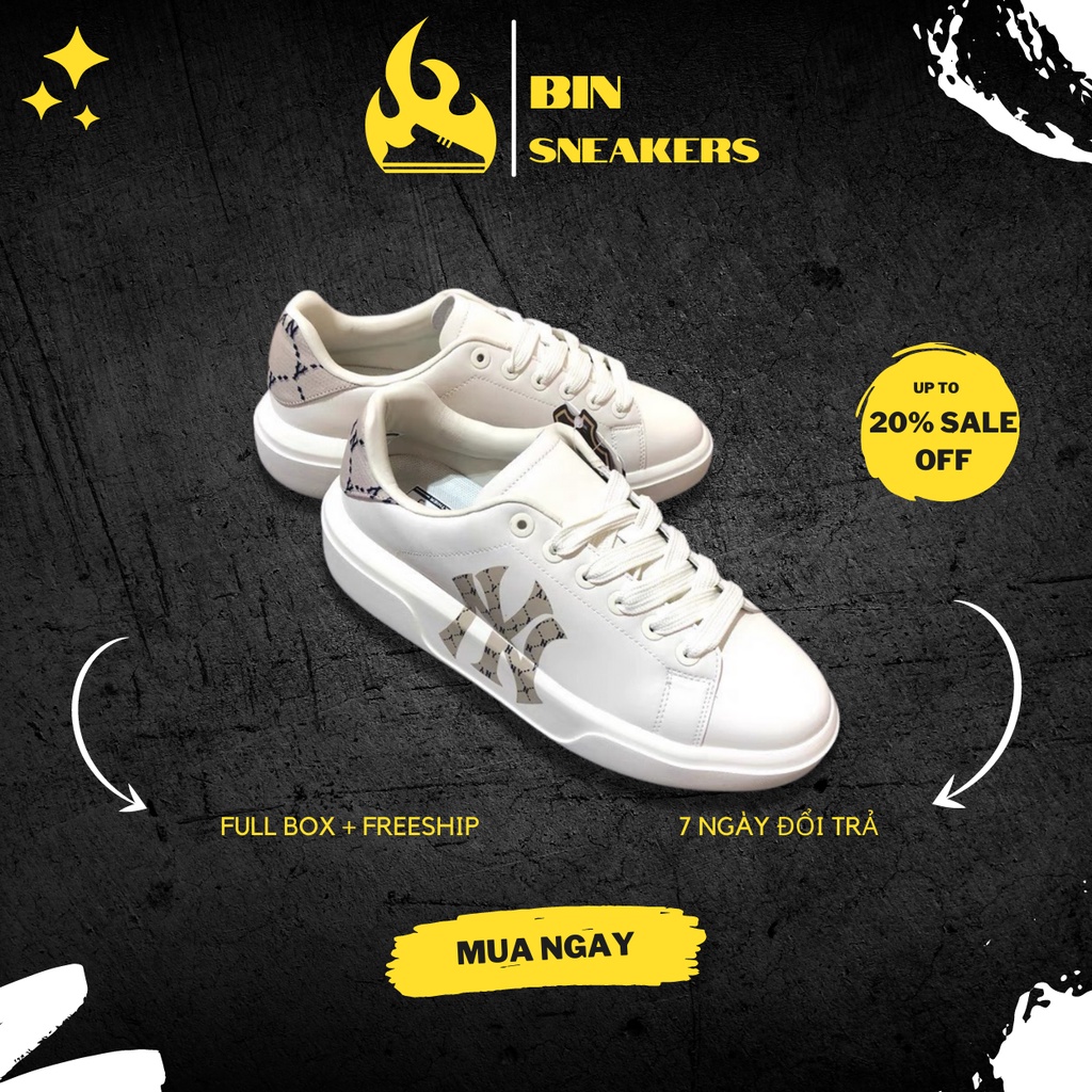 Giày sneaker nam nữ MLB NY, LA mẫu mới chuẩn 11 Full Box - Giày hot trend 2022 độn đế cao cấp full phụ kiện